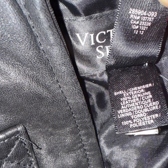 Victoria's Secret Genuine Leather Black Jacket with Gold Details - Picture 16 of 17